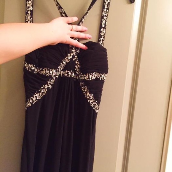 Le Chateau Black Silver Prom Dress